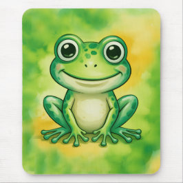 Green cute frog mousepad