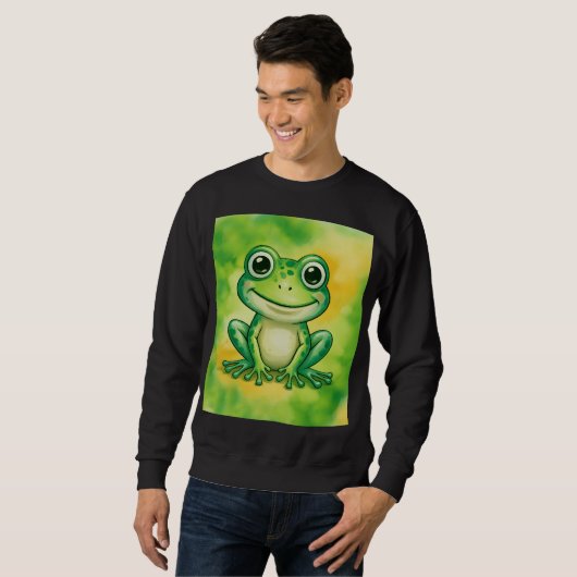 Green cute frog sweatshirt (Vorne ganz)