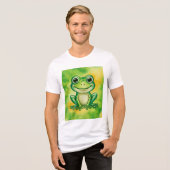 Green cute frog Tri-Blend shirt (Vorderseite voll)