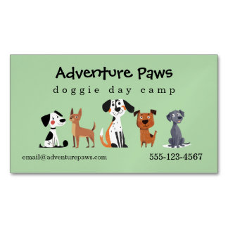 Green Cute Pet Dogs | Animal Services Magnetic Magnetische Visitenkarte