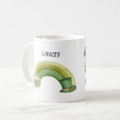 Green cute rainbow party patrick's day kaffeetasse (Vorderseite Links)