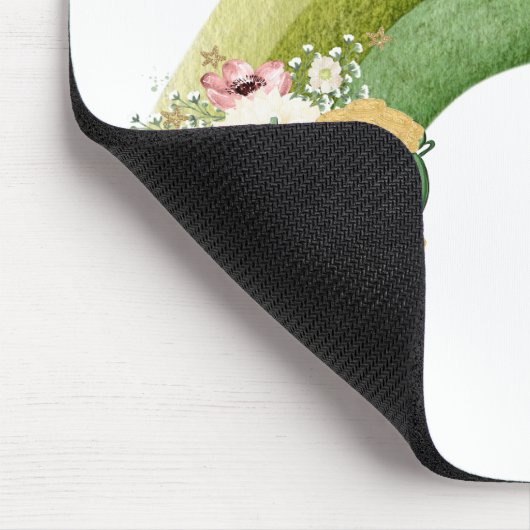 Green cute rainbow party patrick's day mousepad (Ecke)