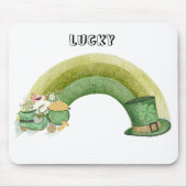 Green cute rainbow party patrick's day mousepad (Vorne)