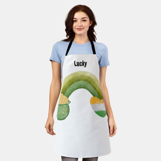 Green cute rainbow party patrick's day schürze (Getragen)