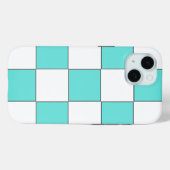 Green Cyan Chessboard Case-Mate iPhone Hülle (Rückseite (Horizontal))