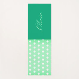 Green-cyan Poka Dot Yogamatte