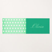 Green-cyan Poka Dot Yogamatte (Vorderseite (Horizontal))