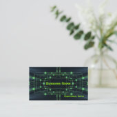 Green Cyber Circuits Business Card Visitenkarte (Stehend Vorderseite)