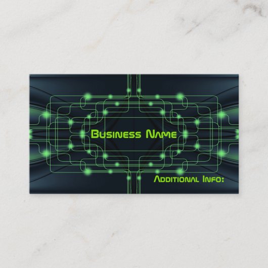 Green Cyber Circuits Business Card Visitenkarte (Vorderseite)