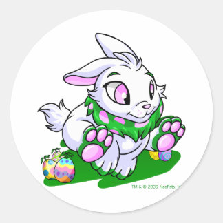 Green Cybunny rennt durch Negligationen Runder Aufkleber