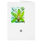 Green Cymbidium Orchid Card (Hinten)