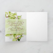 Green Cymbidium Orchid Hochzeit Danke Karte (Innenseite)