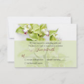 Green Cymbidium Orchid Wedding Reply RSVP Card (Rückseite)