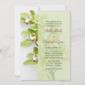 Green Cymbidium Orchid Weditation 12x18 Size Einladung (Rückseite)