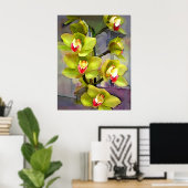 Green Cymbidium Orchids Poster (Heimbüro)