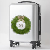 Green Cypress Kranz mit Bow Custom Monogram Aufkleber (Koffer)