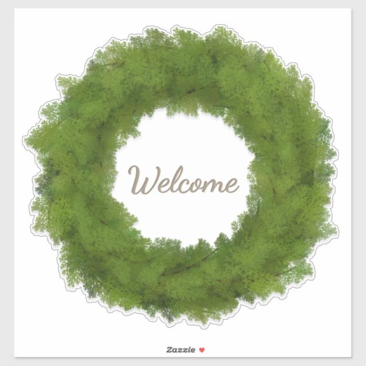 Green Cypress Kranz mit Individuelle Name oder Tex Aufkleber (Blatt)