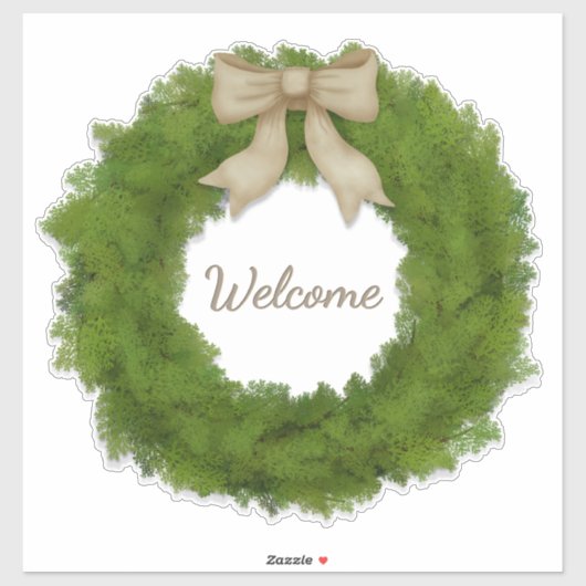 Green Cypress Kranz mit Individuelle Name oder Tex Aufkleber (Blatt)