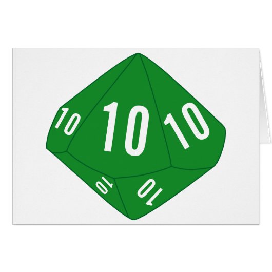 Green D10-Tischnummer-Karte (Vorderseite (Horizontal))