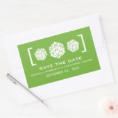 Green D20 Dice Gamer Save the Date Stickers (Umschlag)