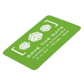 Green D20 Dice Gamer speichern das Datumsfenster Magnet (Linke Seite)