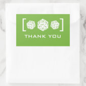 Green D20 Dice Gamer Vielen Dank für die Aufkleber (Tasche)