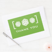 Green D20 Dice Gamer Vielen Dank für die Aufkleber (Umschlag)