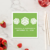 Green D20 Dice Gamer Wedding Paper Napkins Serviette (Beispiel)