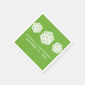 Green D20 Dice Gamer Wedding Paper Napkins Serviette (Ecke)