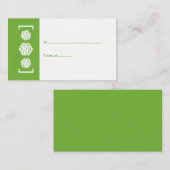 Green D20 Dice Gamer Wedding Platzkarte (Vorne/Hinten)