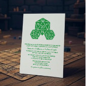 Green D20 Dice Wedding Einladung