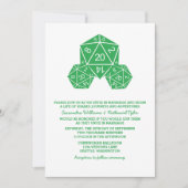 Green D20 Dice Wedding Einladung (Vorderseite)