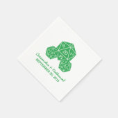 Green D20 Dice Wedding Paper Napkins Serviette (Ecke)