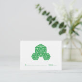 Green D20 Dice Wedding Platzkarte (Stehend Vorderseite)