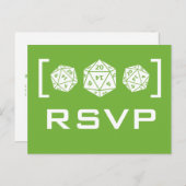 Green D20 Würfel Gamer UAWG Postcard Einladungspostkarte (Vorne/Hinten)