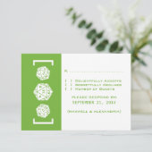 Green D20 Würfel Gamer Wedding Response Card RSVP Karte (Stehend Vorderseite)