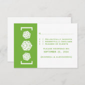 Green D20 Würfel Gamer Wedding Response Card RSVP Karte (Vorne/Hinten)