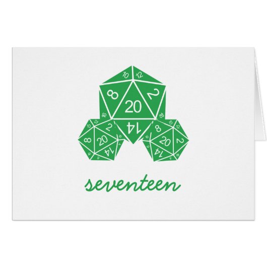 Green D20 Würfel-Tischnummer (Vorderseite (Horizontal))