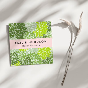 Green Dahlia Blume, Floristry, Blume Shop Quadratische Visitenkarte