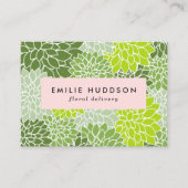 Green Dahlia Blume, Floristry, Blume Shop Visitenkarte (Vorderseite)