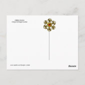 GREEN DAHLIA BLUME POSTKARTE (Rückseite)