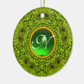 GREEN DAHLIA EMERALD MONOGRAM KERAMIKORNAMENT (Links)