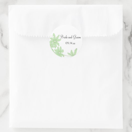 Green Daisies Hochzeiten Umschlag Aufkleber (Tasche)