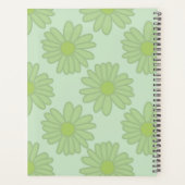 Green Daisies über Green_Floral Muster Script Planer (Rückseite)