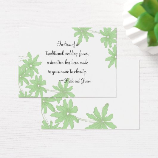 Green Daisies Wedding Wohltätigkeit Fevor Card (Schreibtisch)