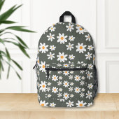 Green Daisy Backpack Bag, Baby Gift, Mom Bag, Baby Bedruckter Rucksack