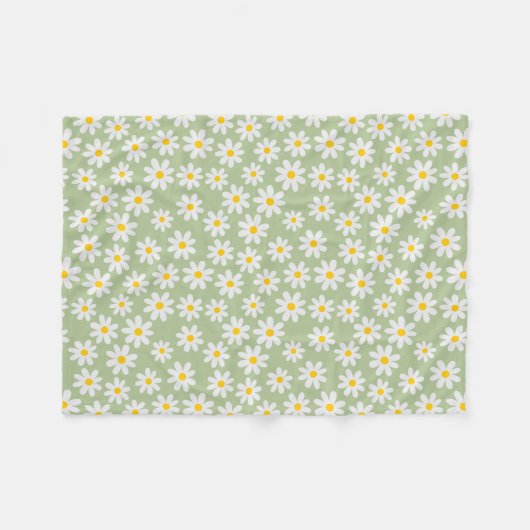 Green Daisy Blanket Fleecedecke (Vorderseite (Horizontal))