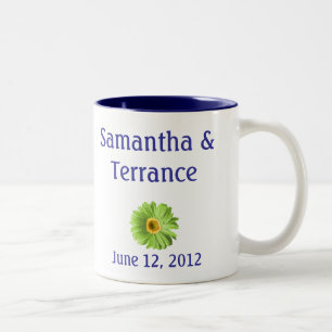 Green Daisy-Blume benutzerdefinierbar Zweifarbige Tasse