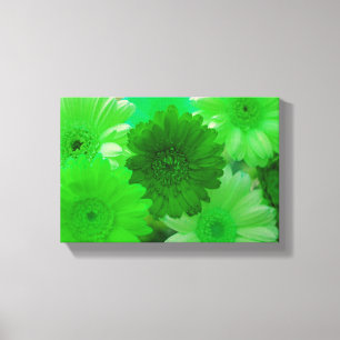Green Daisy Blume Foto Leinwand Mauer Kunstdrucker