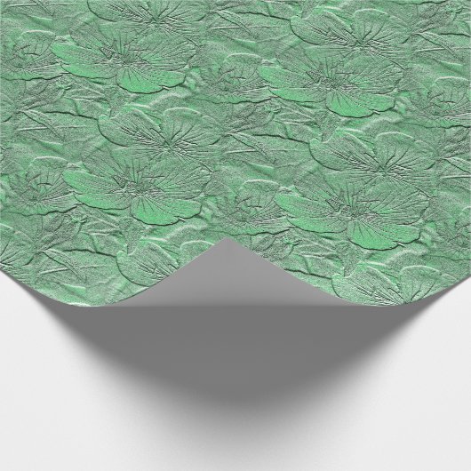 Green Daisy Blume Naturkunstmuster Geschenkpapier (Ecke)